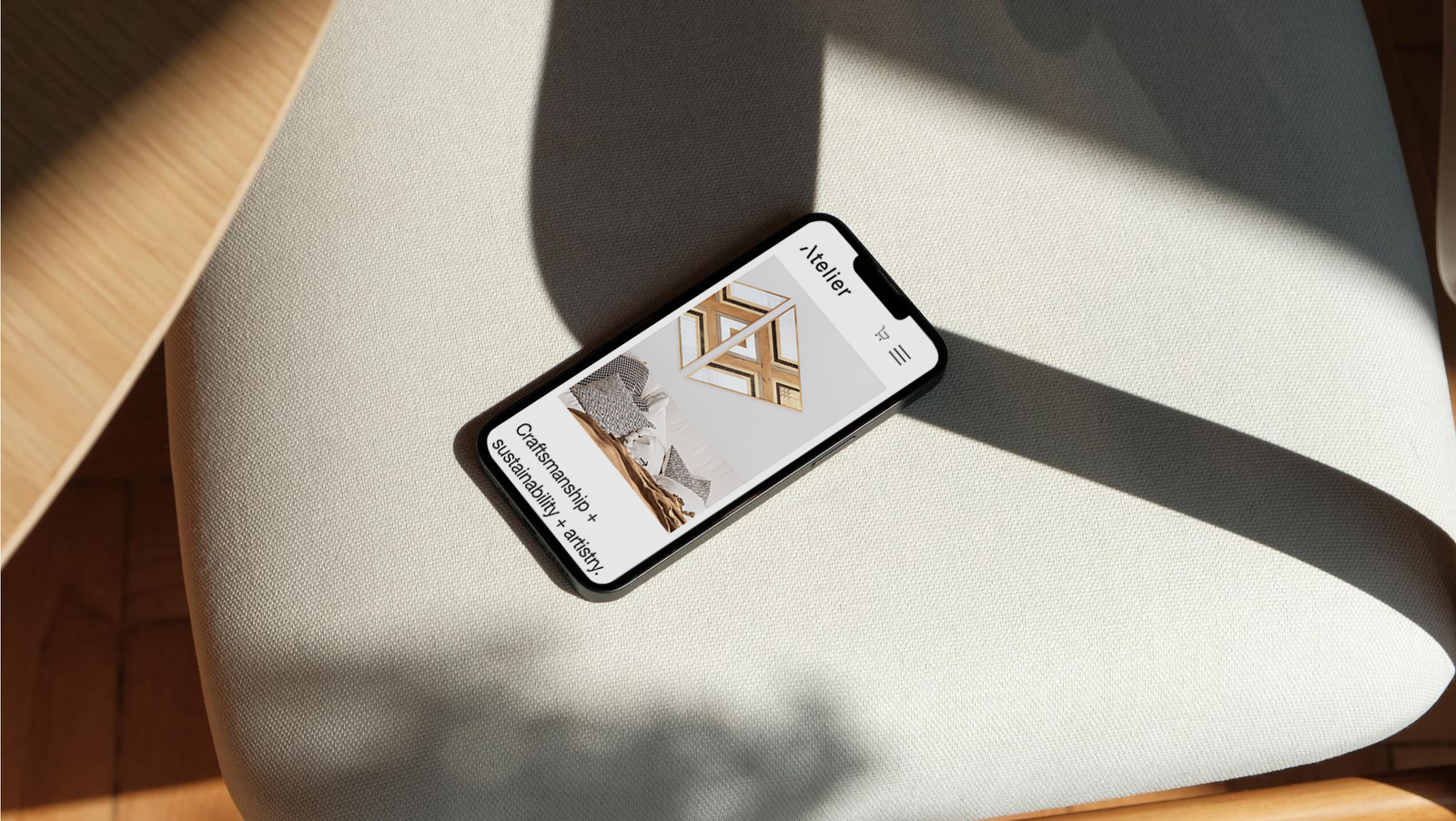 Mobile version Website Atelier woodworks by Noemie Durand